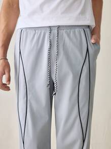 Manfinity VCAY Men's Casual Solid Color Loose Elastic Waist Straight Leg Pants