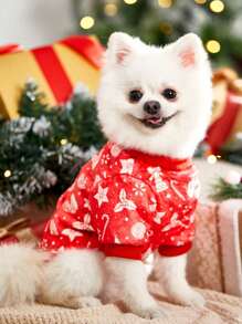 Hanes space 艺术家 1 件圣诞印花红色羊毛保暖宠物运动衫，节日，新年 - 彩色 - 查看 10