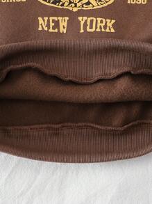 3 Pieces Young Boys Casual Loose Letter Print Long Sleeve Sweatshirt + Black Padded Vest + Pants Set,Autumn Winter - Black - View 3