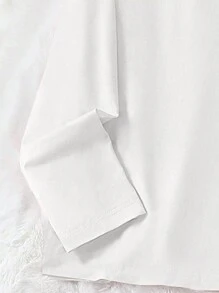 2 件套少女樱桃印花舒适休闲睡衣套装，长袖上衣和裤子 - 白色 - 查看 4