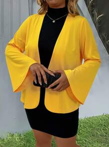 Maweii Plus Size Solid Color Casual Knit Long Sleeve Cardigan Fall Winter Cloth For Women Autumn