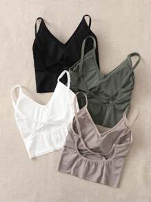 SHEIN Sport Studio 4pcs Medium Support  Seamless Sports Bra