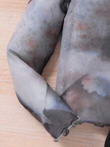 SHEIN Leap Crew Young Girl 2pcs/Sets  Tie Dye Mock Neck Lettuce Trim Sheer  Knit Mesh Tee & Cami Top ,Cool Young Girl - Multicolor - View 6