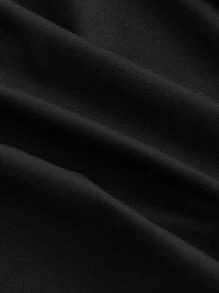 SHEIN MOD 女士黑色喇叭袖蝴蝶结提花T恤，嬉皮士风格，仙女风，性感 - 黑色 - 查看 4