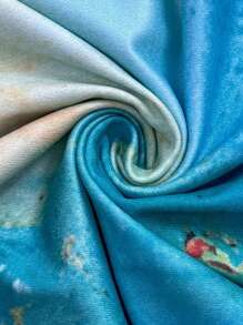 SHEIN LUNE Đầm thường ngày không tay cổ tròn cỡ lớn in hoa toàn thân - Nhiều màu - Xem 4