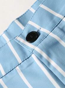 Manfinity Mode Plus Size Men's Striped Blazer And Pants Suit Set