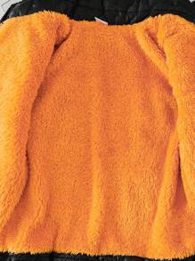 3 Pieces Young Boys Casual Loose Letter Print Long Sleeve Sweatshirt + Black Padded Vest + Pants Set,Autumn Winter - Black - View 7