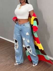 Slaydiva Áo len cardigan dệt kim sọc nhiều màu cỡ lớn cho nữ, khối màu - Nhiều màu - Xem 5