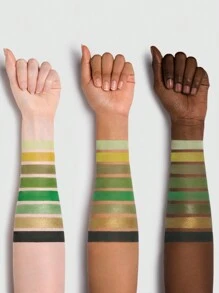 The Powerpuff Girls X SHEGLAM 教授女孩眼影盤-最強悍的鬥士閃光霧面眼影盤綠色均勻著色光滑可混合眼影 品牌 美容 化妝 化妝品 適合女性與女孩 完美搭配冬季 Y2K 時尚 流行 生日禮物 假期 派對準備就緒 最佳顏色