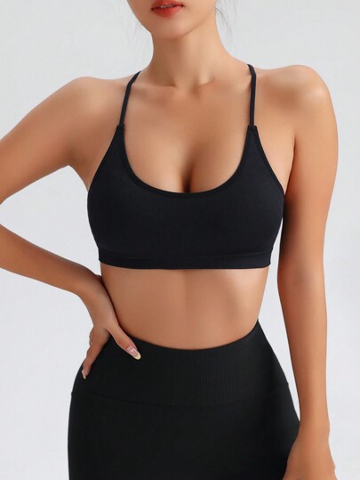 Easithlete Cross Back Seamless Sports BH Open view 2