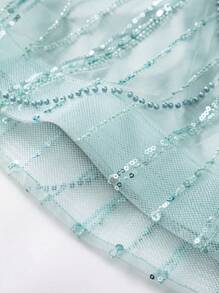 Faeriesty 高级魅力不对称单肩垂坠侧亮片舞会串珠礼服和晚礼服连衣裙和装饰连衣裙