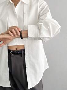 Dazy-Less Women's Spring & Summer Casual Commuting 2 In 1 Long Sleeve Shirt Business Casual Woman Work Clothes