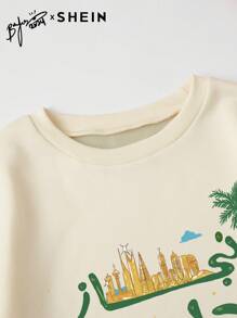 Mulvari Women Casual Printed Crew Neck Long Sleeve Sweatshirt, Casual Comfy Pullover Top Outfit  Fall Outfit