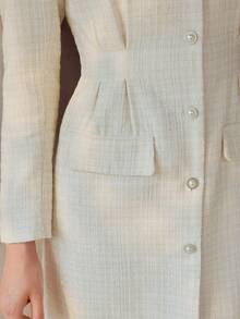 MOTF PREMIUM FLAP DETAIL SINGLE BREASTED PLACKET DRESS - White - View 7