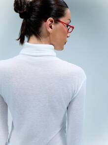 SHEIN Unity 分层高领长袖背心 - 白色 - 查看 8