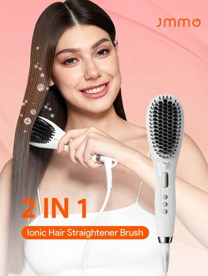 JMMO Hair Straightener Comb,Hair Straightener Brush Fast Heating Ionic Hair Straightener Comb With 16 Temp Settings,Anti-Scald Design & 60-Min Auto-Off Effective Hair Care For Women Girls Travel & Salon Use,Achieve Sleek And Smooth Hair,Beauty & Personal Care Necessary Instruments - US Plug