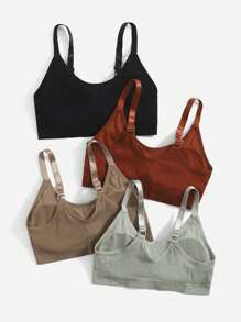 Easithlete 4pcs Seamless Medium Support  Sports Bra - Multicolor - View 2