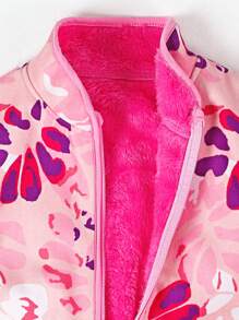 Veste chaude à col montant avec imprimé de mode pour filles, hiver