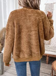 SHEIN LUNE Chaqueta bomber con cierre y caída de hombros