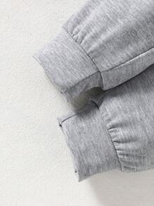 SHEIN Playful Pals Bộ quần áo thun và quần dài phối màu thường ngày cho bé trai - Màu xanh bụi bặm - Xem 7