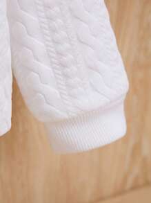 年轻女孩加厚保暖连帽衫和运动衫套装，粉色，适合秋冬季 - 粉色 - 查看 4