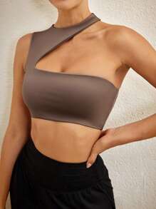 Activina Women Solid Color Cutout Sport Bra For Workout - Brown - View 6