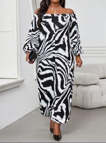 SHEIN Lady Autumn Women Jumpsuits,White Bishop Sleeve Off Shoulder Pants Halloween Costumes Plus,Girlism Casual Night Out Club Party Black Jumpsuit With Pocket - Black and White - View 4
