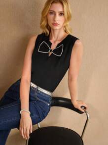 MOTF PREMIUM ÁO BA LỒNG CỔ VỎ ĐÁ THỦY TINH PHÍA TRƯỚC - màu đen - Xem 9