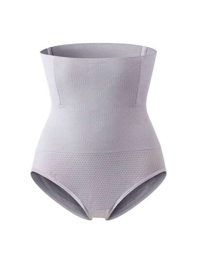Solid Color High-Waisted Seamless Shapewear Panties