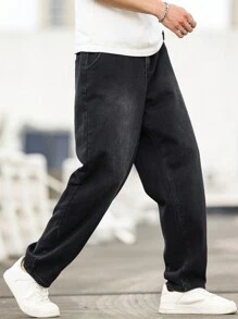 Manfinity Hypemode Quần Jeans Baggy Túi Ống côn Thường Ngày Đa Năng Cho Nam - màu đen - Xem 1