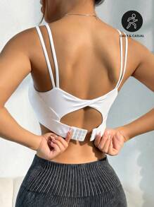 Easithlete 女士純色中空背心運動內衣