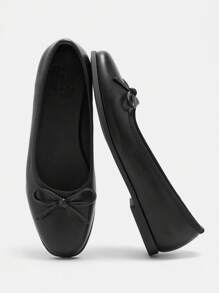 CUCCOO BIZCHIC Women Simple Solid Color Bow Decor Flat Loafers, Casual Daily Summer Spring Shoes Spring Break Easter