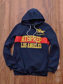 Manfinity VCAY Men's Printed Loose Knitted Hooded Sweatshirt, For Fall Winter - Multicolor - View 1