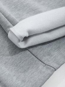 DAZY Pantalones de chándal de mujer de unicolor con bolsillo suelto, cintura ajustable y pliegues, pantalones amplios, joggers de mujer