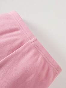 4 件套纯色修身休闲针织打底裤，带 3D 花卉装饰，适合年轻女孩 - 彩色 - 查看 3