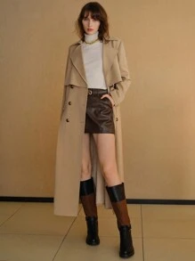 MOTF STUDIO 秋冬季双排扣系腰带风衣