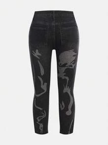 SHEIN Explorewe Y2K URBAN STREET Tween Girl Creative Design FashionCasual Jeans