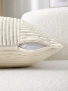 1 件灯芯绒靠垫套（无填充物）、灯芯绒沙发枕套、家居装饰、无枕芯圣诞节节日礼物 - 米色 - 查看 4