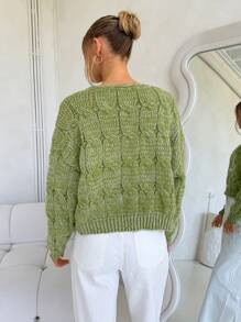 Forever 21 Women's Solid Color Button Front Long Sleeve Minimalist Casual Top - Blue - View 2