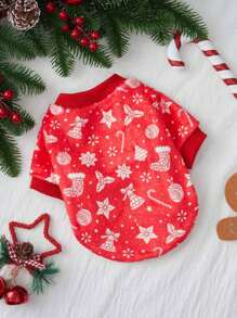 Hanes space 艺术家 1 件圣诞印花红色羊毛保暖宠物运动衫，节日，新年 - 彩色 - 查看 3