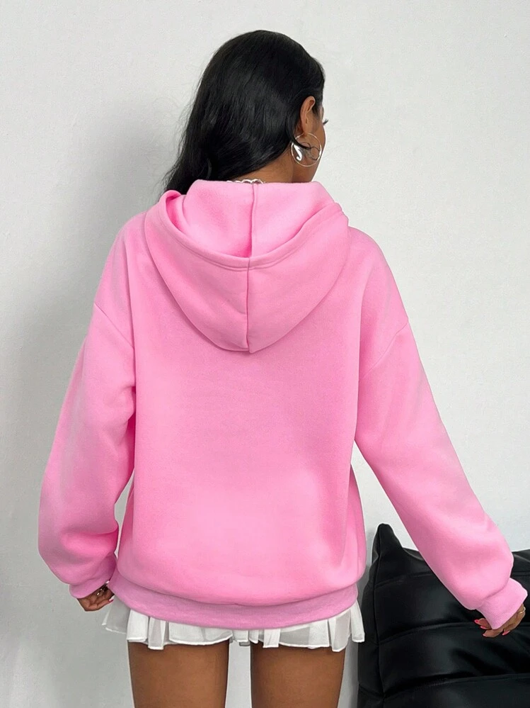 SHEIN SXY ピンクプリント 厚手 サーマルライニング ルーズフィット