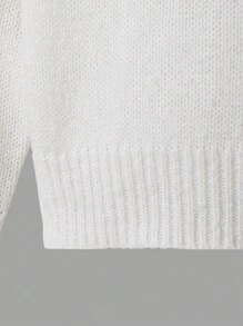 Jersey de cuello alto de bloques de color negro y blanco, jersey casual de invierno grueso de manga larga con textura de pelo de ciervo esponjoso, adecuado para salidas, fiestas y compras