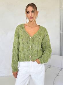 Forever 21 Women's Solid Color Button Front Long Sleeve Minimalist Casual Top - Blue - View 3