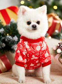 Hanes space 艺术家 1 件圣诞印花红色羊毛保暖宠物运动衫，节日，新年 - 彩色 - 查看 8