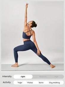 GLOWMODE FeatherFit™ Move On Pleated Sports Bra - Dark Blue - View 5