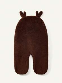 Cozy Pixies 1pc Brown & Red Heart Deer Antlers Design Baby Sleeping Bag, Autumn/Winter - Coffee Brown - View 5