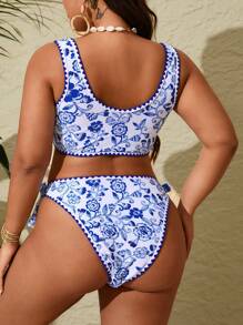 SHEIN VCAY Bộ Bikini In Hoa Cỡ Lớn Mùa Hè - Nhiều màu - Xem 2