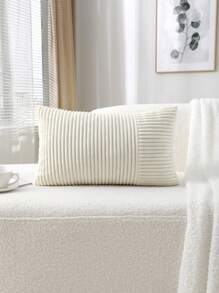 1 件灯芯绒靠垫套（无填充物）、灯芯绒沙发枕套、家居装饰、无枕芯圣诞节节日礼物 - 米色 - 查看 3