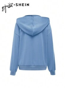 Mulvari Women Graphic Print Hooded Loose Fit Casual Sweatshirt, Casual Comfy Pullover Top Outfit  Fall Outfit