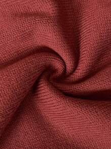 SHEIN Clasi Women's V-Neck Long Sleeve Sweater,Long Sleeve Tops In Fall/Winter - Rust Brown - View 4